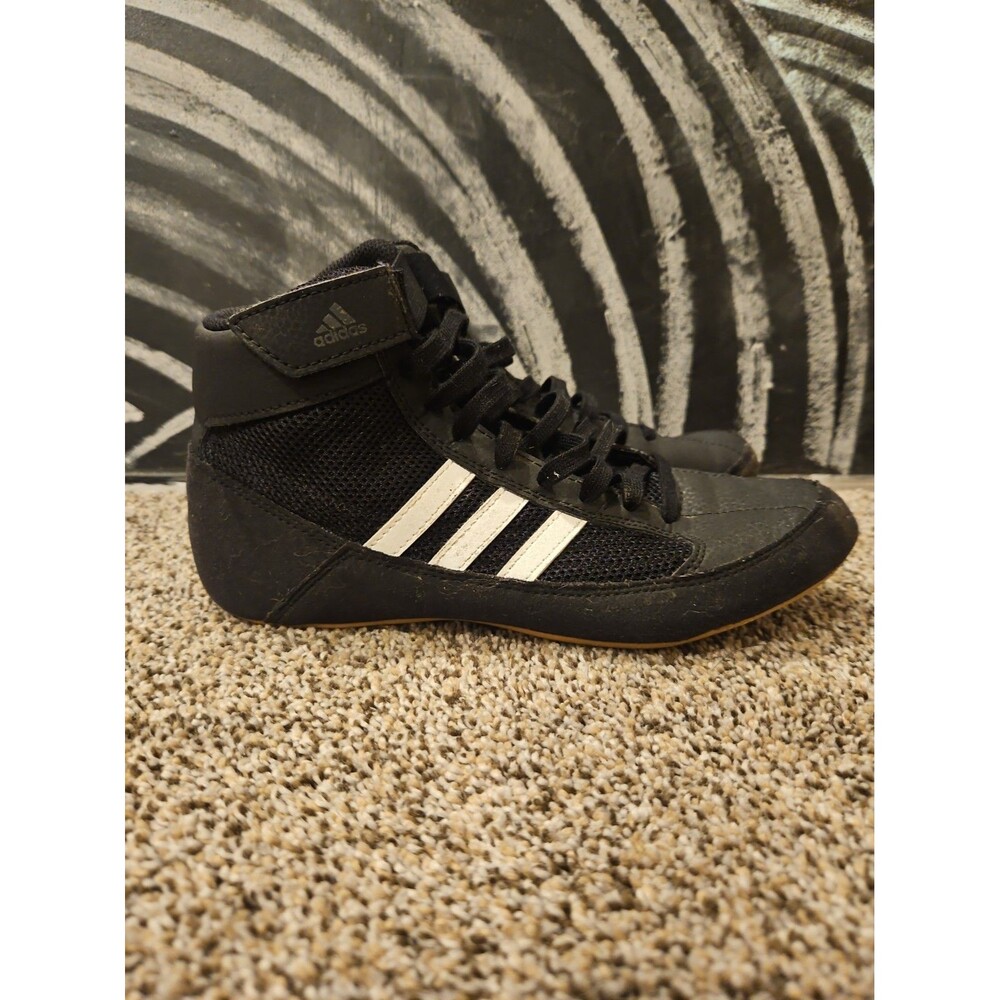 Adidas HVC Wrestling Shoes Men Size 4.5 MMA Boxing Black White AQ3327